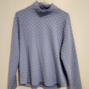 J. Crew Women's Size Large Light Blue Quilted Long Sleeve Shirt